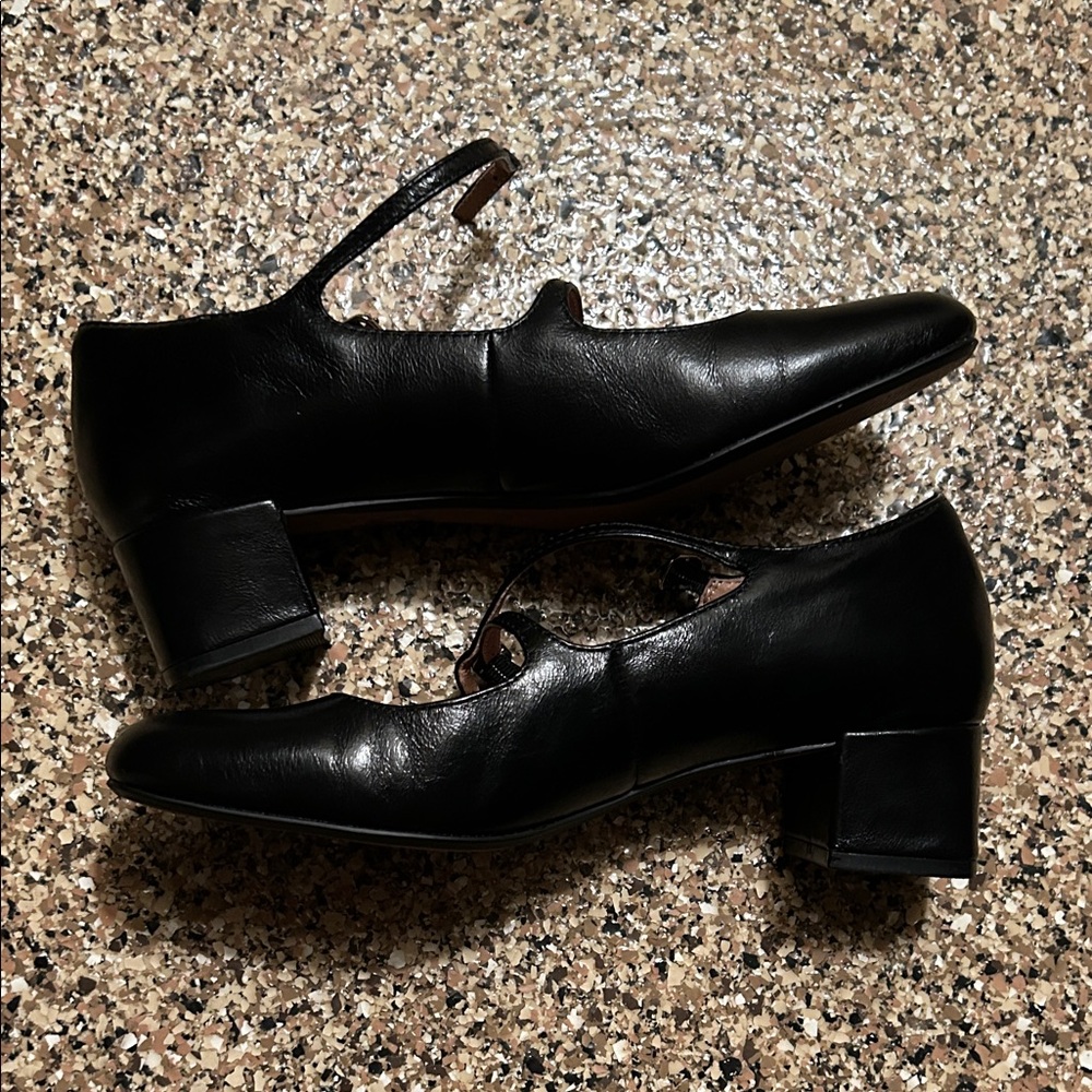Madewell Nettie Heeled Mary Jane in Black Leather sz 7.5 Women - Picture 3 of 8